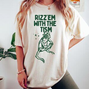 Rizz Em With The Tism Funny Shirt, Funny Animal Graphic T-Shirt